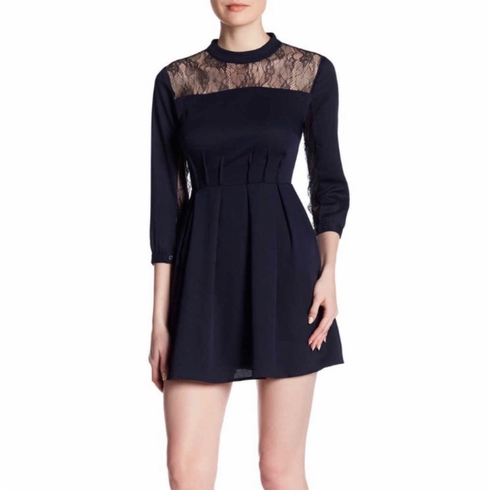 NEW!!! 19 Cooper Navy 3/4 sleeve Lace dress size Small